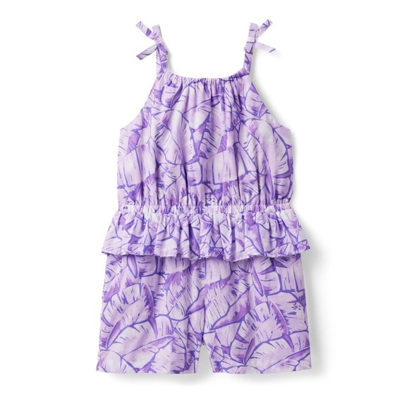 Janie and Jack PALM LEAF PEPLUM ROMPER - Picture 1 of 10